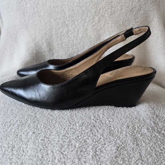 Rachel Zoe Black Slingback Wedge Shoes - Picture 1 of 5